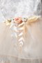 Rocha Baby Girl Salmon Gold Detailed Long Sleeve Dress Set - 4-Piece Mevlüt Set (with Belt & Booties) - 4