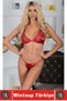 New Season Elegant Charming Special Occasion Night Daily Wear Lace Detail Satin Women's Red Nightgown Set - 3