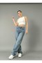 Light Tint Baggy Buckle Detail Loose Fit Wide Leg Comfortable Baggy Jean Denim Baggy Women's Pants - 5