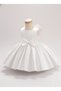Girl's Satin Dress with Bow – Stylish Princess Model Special Occasion Evening Dress