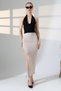 Slit Long Skirt with Leg Ties - 5