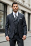 Slim Fit Mono Collar 80% Wool Blended Winter Vest Set Piece Suit - 5