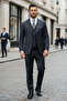 Slim Fit Mono Collar 80% Wool Blended Winter Vest Set Piece Suit - 7