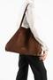 Women's Genuine Leather and Suede Leather Shoulder Bag Pl017 Brown