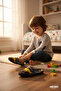 Children's Car Detailed Winter Slippers for Home, Nursery, Kindergarten