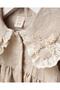 Girl's Beige Collared Dress with Bag - 5