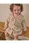 Girl's Beige Collared Dress with Bag