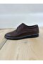 Men's Transitional Classic Shoes Genuine Inner and Outer Leather Rubber Sole Lace-Up Flat Sole Brown Color - 3