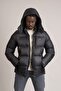 Slimfit Mock Neck Detachable Hooded Padded Jacket - 4