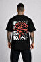 Unisex T-Shirt Oversized Comfortable Fit Rose Printed Premium T-Shirt