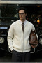 Men's Zippered Ecru Knitwear Cardigan Mz62003 - 6