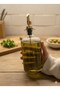 Set of 2 Transparent Glass Oil Bottles with Bamboo Stand and Gold Head 500 Ml+500 ml Oliva Glass - 4