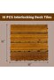 OneDcor Pack of 10 Wooden Decking Tiles - Interlocking Wood Flooring For Garden Pathways, Patios - 2