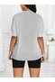 Printed Women's Short Tights Oversize Casual Boyfriend T-shirt Set - 3