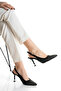 Moire Black Stone Transparent Heeled Shoes - 3