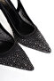 Moire Black Stone Transparent Heeled Shoes - 2
