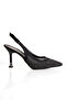Moire Black Stone Transparent Heeled Shoes
