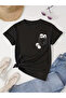 Unisex Cute Pandas Pocket Design Basic Regular T-Shirt