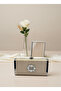 Beige Luxury Suede Crystal Stone Metal Case Stone Handle Evening Dress Bag Wedding Engagement Graduation - 3