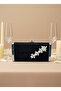 Black Silver Luxury Suede Crystal Stone Metal Case Stone Handle Evening Dress Bag Wedding Engagement Graduation - 3