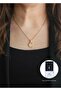 Zircon Stone Detailed Mini Moon Women's Steel Necklace - 2