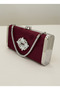 Burgundy Luxury Suede Crystal Stone Metal Case Stone Handle Evening Dress Bag Wedding Engagement Graduation - 2