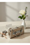Beige Silver Luxury Suede Crystal Stone Metal Case Stone Handle Evening Dress Bag Wedding Engagement Graduation - 4