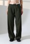 Wide Leg Fabric Palazzo Pants / White Garni Detailed with Lace-Up at the Waist and Ferumar Closure - 7