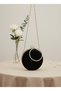 Black Gold Round Luxury Suede Crystal Stone Women's Evening Dress Bag Wedding Engagement Graduation - 4