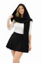 Women's Soft Mohair Yarn Hooded Scarf - Balaclava - Stylish Hood Knitwear Scarf Black - 5