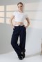 Wide Leg Fabric Palazzo Pants / White Garni Detailed with Lace-Up at the Waist and Ferumar Closure - 5