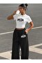 Women's Chicago Printed Baby Tee Combed Cotton Crop and Sweatpants - Two Piece Sweatsuit Set