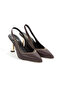 Pointed Toe Open Back Trot Heeled (9cm) Thin Painted Heel Women's Classic Heeled Shoes - 2