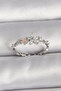 Brass Silver Color Zircon Stone Flower Model Adjustable Ring - 2