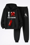 Boxing Printed 3-Ply Quality Sweatshirt and Trackpants Children's Bottom-Upper Set