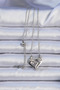 316L Steel Chain Silver Color Zircon Stone Magnet Heart Necklace - 3