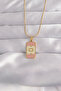 316L Steel Gold Color Mixed Enamel Moon Figure Tarot Necklace