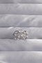 Brass Adjustable Silver Color Zircon Stone 2-Piece Appearance Bow Ring