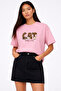 Women's T-Shirt Oversized Comfortable Fit Cat Momm Printed T-Shirt 100% Cotton