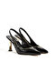 Pointed Toe Open Back Trot Heeled (9cm) Thin Painted Heel Women's Classic Heeled Shoes - 4