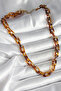 Leopard Patterned Mica Chain Women's Necklace