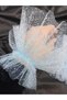 Aynoor Sparkling Glitter Tulle Cuff Bracelet Baby Blue - 3