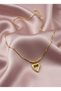 316L Tarnish Free Steel Charm Ring Embellished Modern Heart Figured Women's Necklace - 2