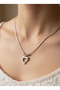 316L Steel Silver Color Snake Chain Charm Detailed Heart Gift Necklace - 4