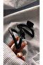 Women's Black Shiny Half Moon Latch Buckle Set of 2 Geometric Hair Accessory