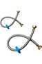Pack of 2 Flexible Pipe Stainless Steel Braided Hose for Toilet/Taps 1/2" x 1/2" BSP 50cm