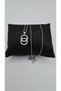 Stainless Steel Silver Color 2-Piece Ring Model Zircon Stone Necklace - 8