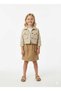 Girl's Skirt with Pockets Woven Fabric Dress Button Closure Gabardine Fabric Safari Jacket Set
