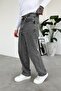 Textured Gray Soft Gradient Basic Regular Trousers - 2