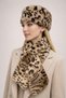 Kalpak and Scarf 2-Piece Set Plush Set Leopard - Hat Neck Warmer Premium Soft Winter - 2